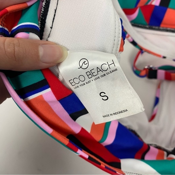 Eco Beach Multi Color Padded bikini top swimsuit - Picture 5 of 5